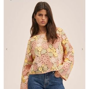 Mango Cotton Crochet Sweater